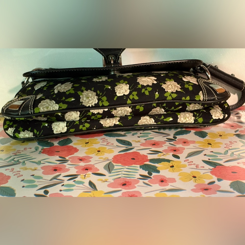 Dolce & Gabbana Floral Canvas & Leather Shoulder Bag Black Multi EUC MSRP $2200 - Picture 7 of 16